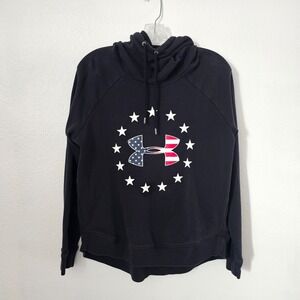 Under Armour American Flag Stars and Stripes Hoodie Women's Size Medium